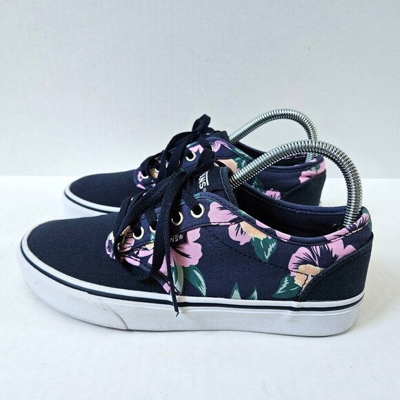 Vans Shoes - Vans Shoes Womens 8 Atwood Floral Navy Blue Sneakers Tropical Coastal